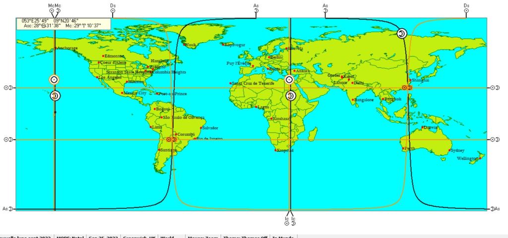 Astro-localisation de la nouvelle lune du 25/09/2022